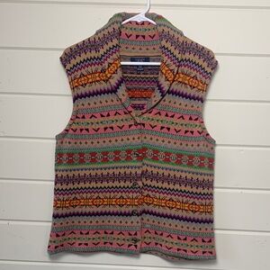 Vintage Chaps Fair Isle Sweater Vest Women’s Size Large